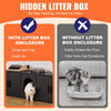 VEVOR Cat Litter Box Enclosure for 2 Cats, 57.9 in Hidden Litter Furniture, Double Room Large Cat Washroom Cabinet, Indoor Wooden Pet House TV Stand Side Table, Fit Most of Litterbox, Black