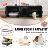 VEVOR Cat Litter Box Enclosure for 2 Cats, 57.9 in Hidden Litter Furniture, Double Room Large Cat Washroom Cabinet, Indoor Wooden Pet House TV Stand Side Table, Fit Most of Litterbox, Black