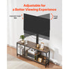 VEVOR 45" TV Stand with Mount for up to 75 in TVs, Entertainment Center with Power Outlet & LED Lights, Height Adjustable TV Console with Mount with 3 Tiers Storage Cabinets for Bedroom, Living Room