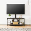 VEVOR 45" TV Stand with Mount for up to 75 in TVs, Entertainment Center with Power Outlet & LED Lights, Height Adjustable TV Console with Mount with 3 Tiers Storage Cabinets for Bedroom, Living Room