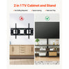VEVOR 48" TV Stand with Mount for up to 75 in TVs, Entertainment Center with Power Outlet, Height Adjustable TV Console with Mount with 3 Tiers Open Storage Cabinets for Bedroom, Living Room, Browm