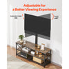 VEVOR 48" TV Stand with Mount for up to 75 in TVs, Entertainment Center with Power Outlet, Height Adjustable TV Console with Mount with 3 Tiers Open Storage Cabinets for Bedroom, Living Room, Browm