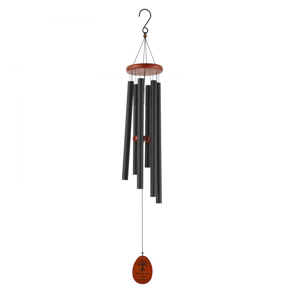 VEVOR Wind Chimes for Outside, 41 in, Deep Tone Wind Chimes with 6 Tubes, Unique Large Memorial Wind Chimes for Anniversary, Amazing Outdoor Decor for Your Patio, Porch, Garden and Backyard, Black
