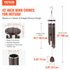 VEVOR Wind Chimes for Outside, 42", Deep Tone Wind Chimes with 6 Tubes, Unique Large Memorial Wind Chimes for Anniversary, Amazing Outdoor Decor for Your Patio, Porch, Garden and Backyard, Dark Brown