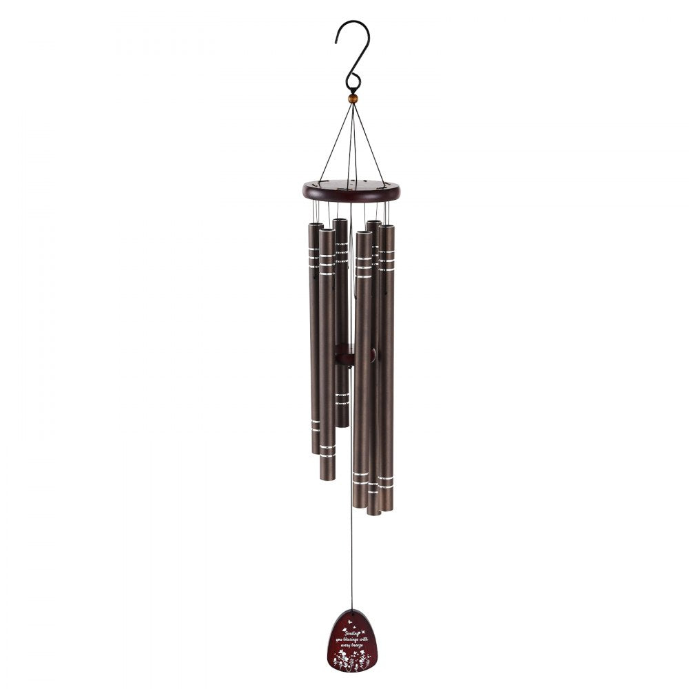 VEVOR Wind Chimes for Outside, 42", Deep Tone Wind Chimes with 6 Tubes, Unique Large Memorial Wind Chimes for Anniversary, Amazing Outdoor Decor for Your Patio, Porch, Garden and Backyard, Dark Brown