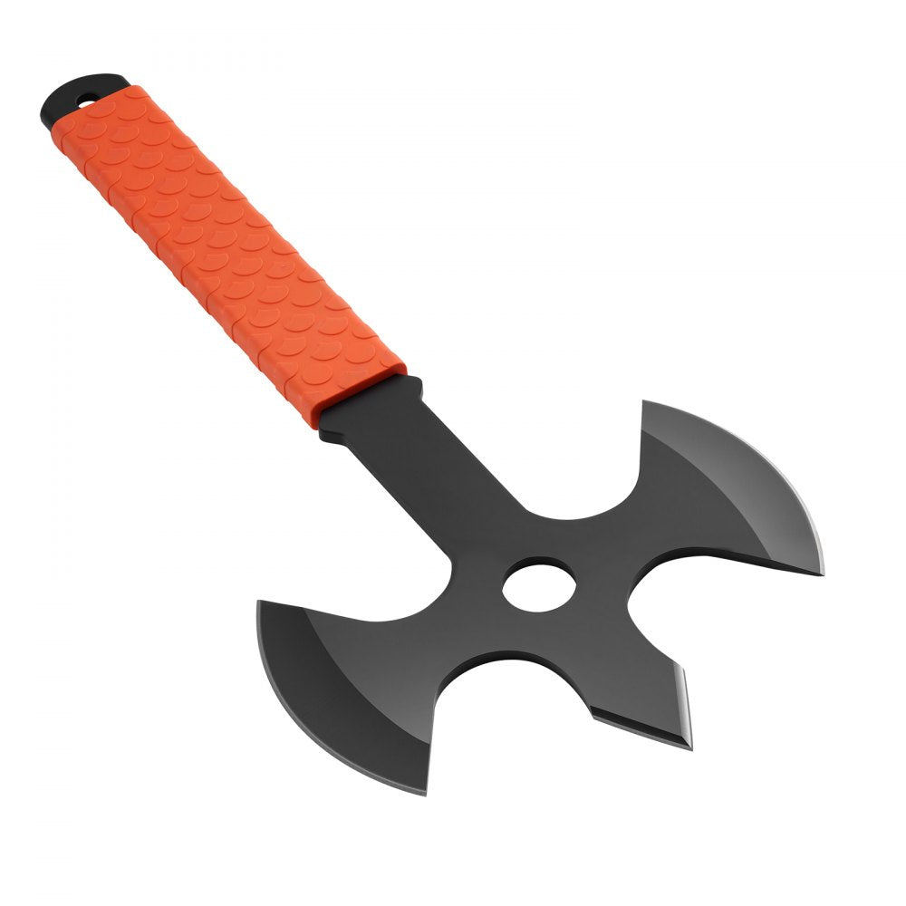 VEVOR Throwing Axes and Tomahawks, 3 Pack 13.4 inch Triple Edge Axe Throwing Hatchet Set, Stainless Steel Head with Non-Slip TPR Rubber Handle, with Black Nylon Sheath, for Recreation and Competition