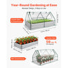 VEVOR Raised Garden Bed with Cover, 6 x 3 x 1 ft, Rectangular Galvanized Metal Planter Box Kit Outdoor, with PE Greenhouse Cover & Gloves, Rustproof Alu-Zinc, for Growing Flowers Vegetables, Silver