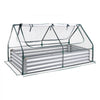 VEVOR Raised Garden Bed with Cover, 6 x 3 x 1 ft, Rectangular Galvanized Metal Planter Box Kit Outdoor, with PE Greenhouse Cover & Gloves, Rustproof Alu-Zinc, for Growing Flowers Vegetables, Silver
