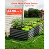 VEVOR 2 Pack Galvanized Raised Garden Beds, 6.67 x 3.35 x 1.51 ft, Rectangular Metal Planter Boxes Kit Outdoor, Elevated Planting Box with Gloves, Alu-Zinc, for Growing Flowers Vegetables, Dark Gray