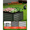 VEVOR 2 Pack Galvanized Raised Garden Beds, 6.67 x 3.35 x 1.51 ft, Rectangular Metal Planter Boxes Kit Outdoor, Elevated Planting Box with Gloves, Alu-Zinc, for Growing Flowers Vegetables, Dark Gray