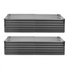 VEVOR 2 Pack Galvanized Raised Garden Beds, 6.67 x 3.35 x 1.51 ft, Rectangular Metal Planter Boxes Kit Outdoor, Elevated Planting Box with Gloves, Alu-Zinc, for Growing Flowers Vegetables, Dark Gray