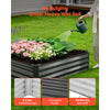 VEVOR 2 Pack Galvanized Raised Garden Beds, 8 x 4 x 1 ft, Rectangular Metal Planter Boxes Kit Outdoor, Bottomless Elevated Planting Box with Gloves, Alu-Zinc, for Growing Flowers Vegetables, Dark Gray