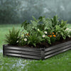 VEVOR 2 Pack Galvanized Raised Garden Beds, 8 x 4 x 1 ft, Rectangular Metal Planter Boxes Kit Outdoor, Bottomless Elevated Planting Box with Gloves, Alu-Zinc, for Growing Flowers Vegetables, Dark Gray