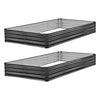 VEVOR 2 Pack Galvanized Raised Garden Beds, 8 x 4 x 1 ft, Rectangular Metal Planter Boxes Kit Outdoor, Bottomless Elevated Planting Box with Gloves, Alu-Zinc, for Growing Flowers Vegetables, Dark Gray
