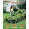 VEVOR Metal Raised Garden Bed, 8 x 4 x 1 ft Outdoor Galvalume Planter Garden Box, Open Bottom Design, Large Planter Raised Bed for Growing Vegetables, Flowers, Herbs, and Succulents, Dark Gray