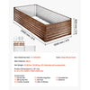 VEVOR Galvanized Raised Garden Bed, 8 x 4 x 2 ft, Rectangular Metal Planter Box Kit Outdoor, Bottomless Elevated Planting Box with Gloves, Alu-Zinc, for Growing Flowers Vegetables, Deep Wood Grain