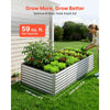 VEVOR Galvanized Raised Garden Bed, 8 x 4 x 2 ft, Rectangular Metal Planter Box Kit Outdoor, Bottomless Elevated Planting Box with Gloves, Rustproof Alu-Zinc, for Growing Flowers Vegetables, Silver