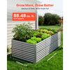 VEVOR Galvanized Raised Garden Bed, 8 x 4 x 3 ft, Rectangular Metal Planter Box Kit Outdoor, Bottomless Elevated Planting Box with Gloves, Rustproof Alu-Zinc, for Growing Flowers Vegetables, Silver