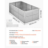 VEVOR Galvanized Raised Garden Bed, 8 x 4 x 3 ft, Rectangular Metal Planter Box Kit Outdoor, Bottomless Elevated Planting Box with Gloves, Rustproof Alu-Zinc, for Growing Flowers Vegetables, Silver