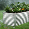 VEVOR Galvanized Raised Garden Bed, 8 x 4 x 3 ft, Rectangular Metal Planter Box Kit Outdoor, Bottomless Elevated Planting Box with Gloves, Rustproof Alu-Zinc, for Growing Flowers Vegetables, Silver