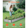 VEVOR Metal Raised Garden Bed, 12 x 4 x 1 ft Outdoor Galvalume Planter Garden Box, Open Bottom Design, Large Planter Raised Bed for Growing Vegetables, Flowers, and Succulents, Galvanized Color