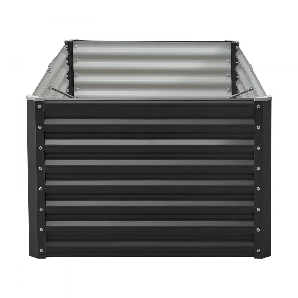VEVOR Metal Raised Garden Bed, 6 x 3 x 1.4 ft Outdoor Galvanized Planter Garden Box, Open Bottom Design, Large Planter Raised Bed for Growing Vegetables, Flowers, Herbs, and Succulents, Dark Gray