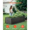 VEVOR Metal Raised Garden Bed, 6 x 3 x 2 ft Outdoor Galvanized Planter Box, with Open Bottom, Large Planter Raised Bed for Gardening Vegetables, Flowers, Herbs, and Succulent Plants, Dark Gray
