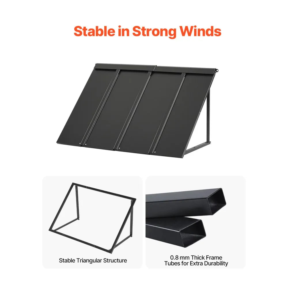 VEVOR Fixed Metal Awning 44 x 24 in, Window Awning Door Canopy, Stable Triangle Steel Frame Awnings for Doors Exterior Rain, and Snow Sunlight Protection for Door Entrance, Windows, Porches, Balconies