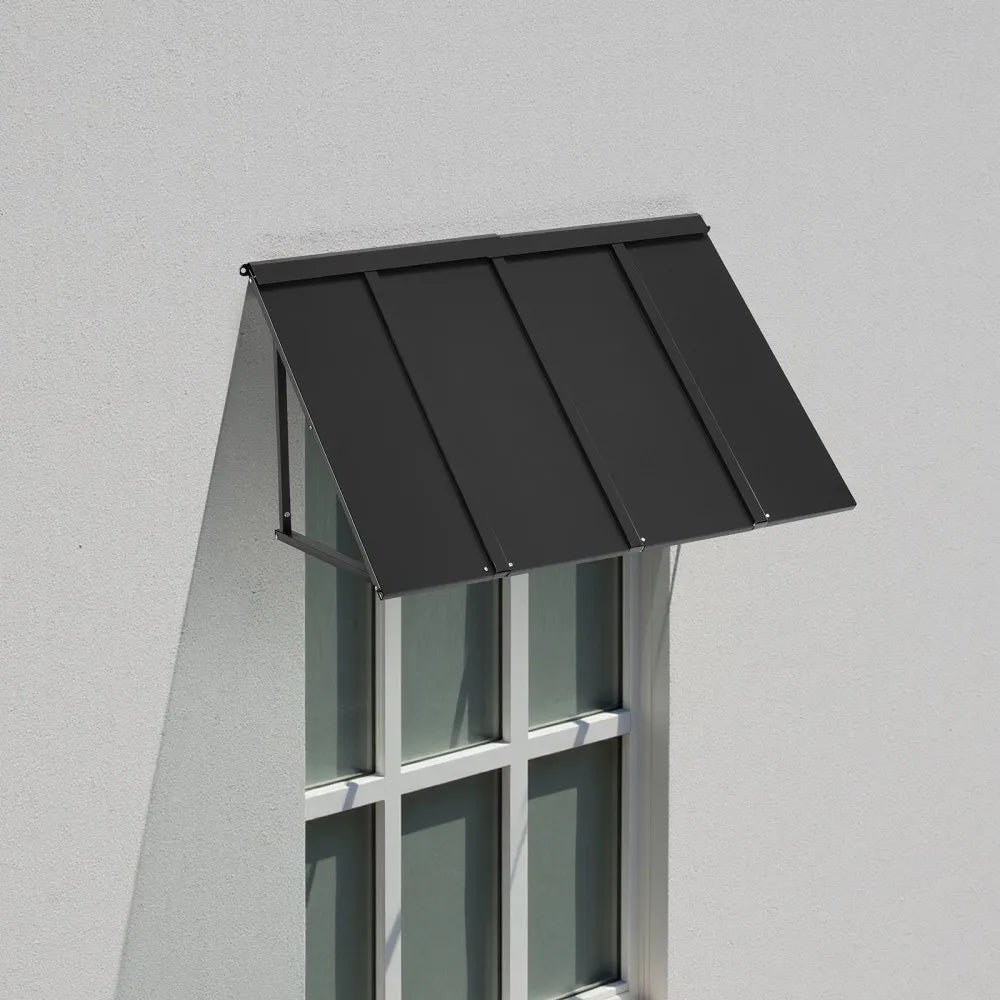 VEVOR Fixed Metal Awning 44 x 24 in, Window Awning Door Canopy, Stable Triangle Steel Frame Awnings for Doors Exterior Rain, and Snow Sunlight Protection for Door Entrance, Windows, Porches, Balconies