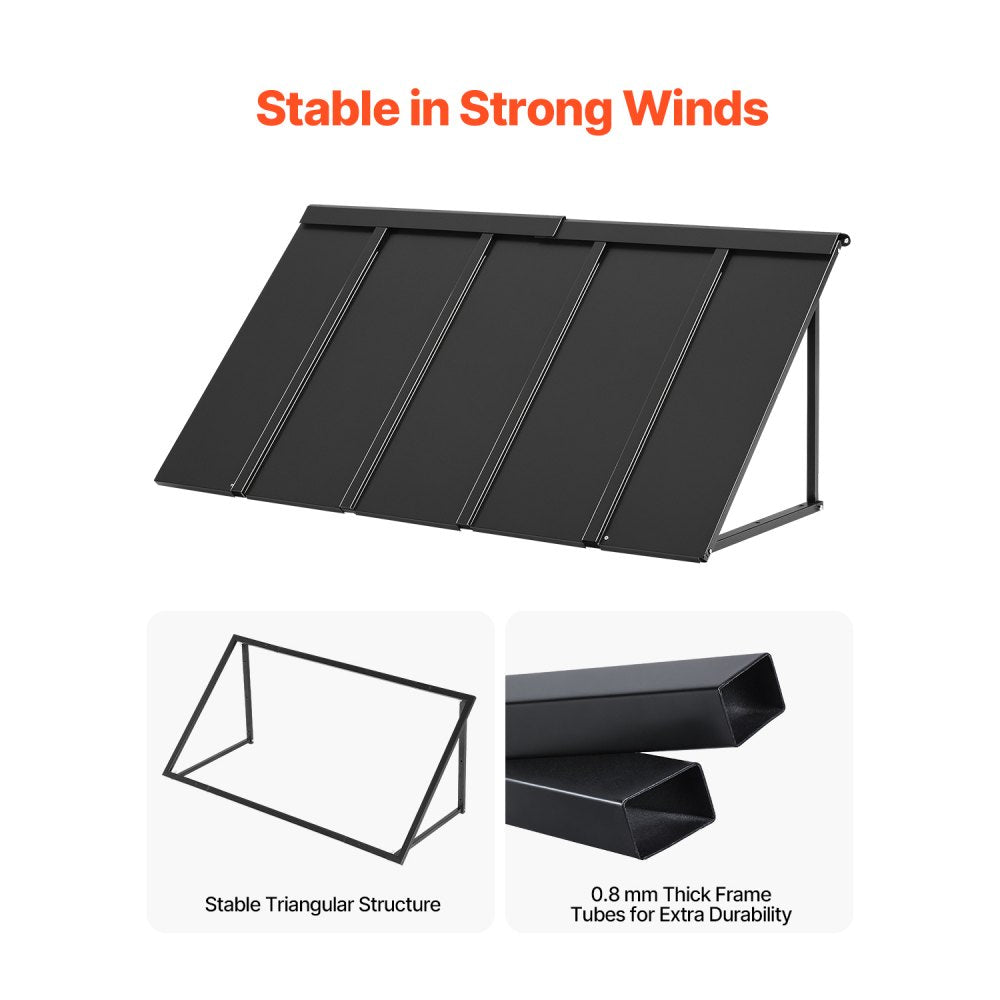 VEVOR Fixed Metal Awning 56 x 24 in, Window Awning Door Canopy, Stable Triangle Steel Frame Awnings for Doors Exterior Rain, and Snow Sunlight Protection for Door Entrance, Windows, Porches, Balconies