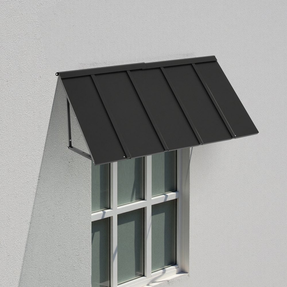 VEVOR Fixed Metal Awning 56 x 24 in, Window Awning Door Canopy, Stable Triangle Steel Frame Awnings for Doors Exterior Rain, and Snow Sunlight Protection for Door Entrance, Windows, Porches, Balconies