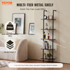 VEVOR Ladder Shelf, 5-Tier Bookshelf 15.6x11.8in, Open Wall-Mounted Ladder Shelf with Metal Frame,Storage Rack Sundries Holder for Kitchen Bedroom Bathroom Living Room, Black