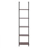 VEVOR Ladder Shelf, 5-Tier Bookshelf 15.6x11.8in, Open Wall-Mounted Ladder Shelf with Metal Frame,Storage Rack Sundries Holder for Kitchen Bedroom Bathroom Living Room, Black