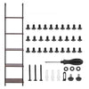 VEVOR Ladder Shelf, 5-Tier Bookshelf 15.6x11.8in, Open Wall-Mounted Ladder Shelf with Metal Frame,Storage Rack Sundries Holder for Kitchen Bedroom Bathroom Living Room, Black