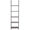 VEVOR Ladder Shelf, 5-Tier Bookshelf 17.3x11.8in, Open Wall-Mounted Ladder Shelf with Metal Frame,Storage Rack Sundries Holder for Kitchen Bedroom Bathroom Living Room, Black