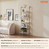 VEVOR Ladder Shelf, 5-Tier Bookshelf 24x11.8in, Open Wall-Mounted Ladder Shelf with Metal Frame,Storage Rack Sundries Holder for Kitchen Bedroom Bathroom Living Room, Gold White