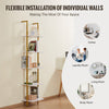 VEVOR Ladder Shelf, 5-Tier Bookshelf 15.6x11.8in, Open Wall-Mounted Ladder Shelf with Metal Frame,Storage Rack Sundries Holder for Kitchen Bedroom Bathroom Living Room, Gold White