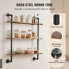 VEVOR Industrial Pipe Shelf, 3 Tier 32x7.87in, Wall-Mount Floating Rustic Wood Shelves Bracket Display Bookshelf, Storage Rack Sundries Holder for Kitchen Bedroom Bathroom Living Room, Black