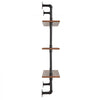 VEVOR Industrial Pipe Shelf, 3 Tier 32x7.87in, Wall-Mount Floating Rustic Wood Shelves Bracket Display Bookshelf, Storage Rack Sundries Holder for Kitchen Bedroom Bathroom Living Room, Black