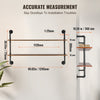 VEVOR Industrial Pipe Shelf, 2 Tier 48x 9.84in, Wall-Mount Floating Rustic Wood Shelves Bracket Display Bookshelf, Storage Rack Sundries Holder for Kitchen Bedroom Bathroom Living Room, Black