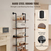VEVOR Industrial Pipe Shelf, 5 Tier 24x9.84in, Wall-Mount Floating Rustic Wood Shelves Bracket Display Bookshelf, Storage Rack Sundries Holder for Kitchen Bedroom Bathroom Living Room, Black