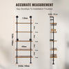 VEVOR Industrial Pipe Shelf, 5 Tier 24x9.84in, Wall-Mount Floating Rustic Wood Shelves Bracket Display Bookshelf, Storage Rack Sundries Holder for Kitchen Bedroom Bathroom Living Room, Black