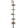 VEVOR Industrial Pipe Shelf, 5 Tier 24x9.84in, Wall-Mount Floating Rustic Wood Shelves Bracket Display Bookshelf, Storage Rack Sundries Holder for Kitchen Bedroom Bathroom Living Room, Black