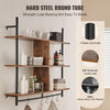 VEVOR Industrial Pipe Shelf, 3 Tier 41.5x9.84in, Wall-Mount Floating Rustic Wood Shelves Bracket Display Bookshelf, Storage Rack Sundries Holder for Kitchen Bedroom Bathroom Living Room, Black