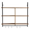 VEVOR Industrial Pipe Shelf, 3 Tier 41.5x9.84in, Wall-Mount Floating Rustic Wood Shelves Bracket Display Bookshelf, Storage Rack Sundries Holder for Kitchen Bedroom Bathroom Living Room, Black