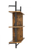VEVOR Industrial Pipe Shelf, 3 Tier 41.5x9.84in, Wall-Mount Floating Rustic Wood Shelves Bracket Display Bookshelf, Storage Rack Sundries Holder for Kitchen Bedroom Bathroom Living Room, Black