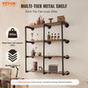 VEVOR Industrial Pipe Shelf, 4 Tier 3PCS, 11.8in Applicable Board Width Wall-Mount Floating Rustic Wood Shelves Bracket Bookshelf,Storage Holder for Kitchen Bedroom Bathroom, (Planks NOT Included)
