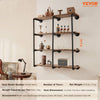 VEVOR Industrial Pipe Shelf, 4 Tier 3PCS, 11.8in Applicable Board Width Wall-Mount Floating Rustic Wood Shelves Bracket Bookshelf,Storage Holder for Kitchen Bedroom Bathroom, (Planks NOT Included)