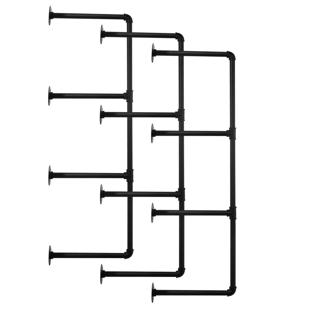 VEVOR Industrial Pipe Shelf, 4 Tier 3PCS, 11.8in Applicable Board Width Wall-Mount Floating Rustic Wood Shelves Bracket Bookshelf,Storage Holder for Kitchen Bedroom Bathroom, (Planks NOT Included)