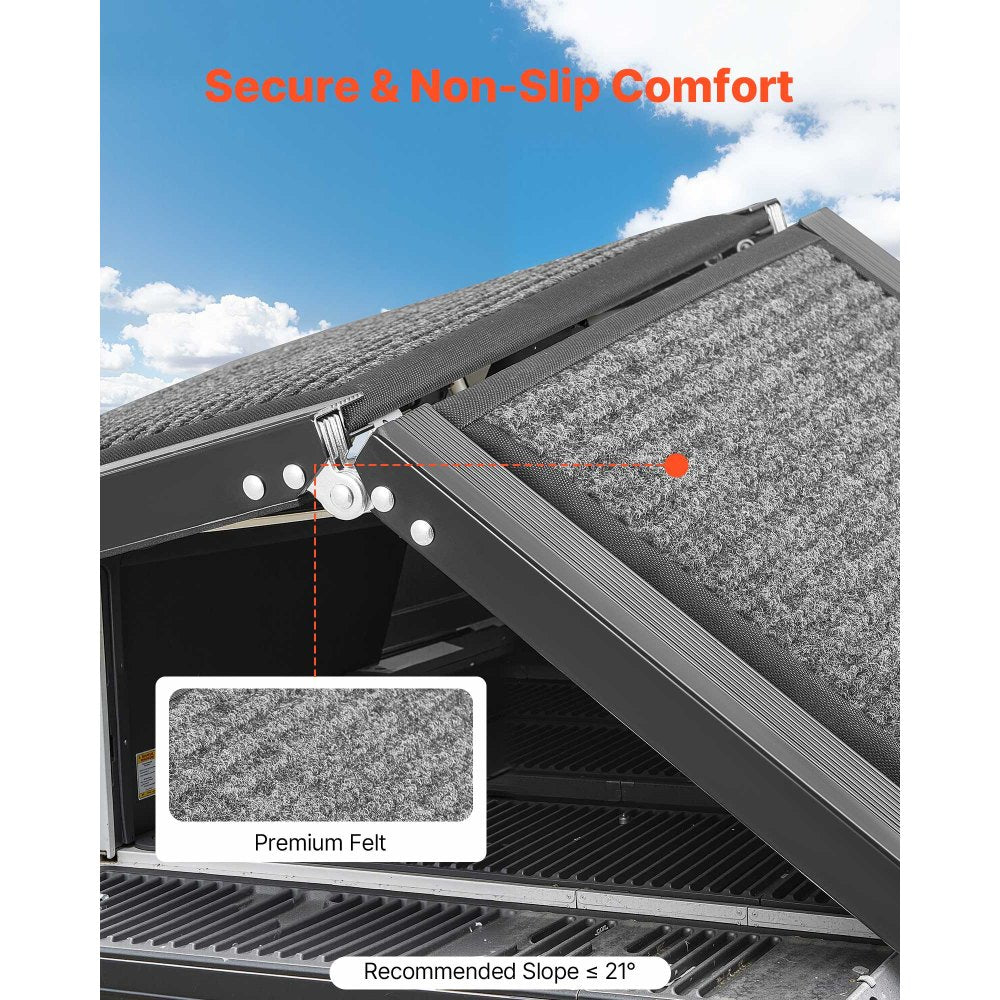 VEVOR Dog Ramp for Cars, 71" L x 17" W, Folding Pet Ramps for Medium & Large Dogs up to 250lbs, Pet Stair Ramp with Non-Slip Felt Rug Surface, Portable Outdoor Dog Car Ramps for SUV & Truck